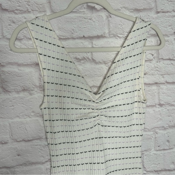 Chinti & Parker Knit Dotted V-Neck Sleeveless A-Line Dress - Picture 6 of 11